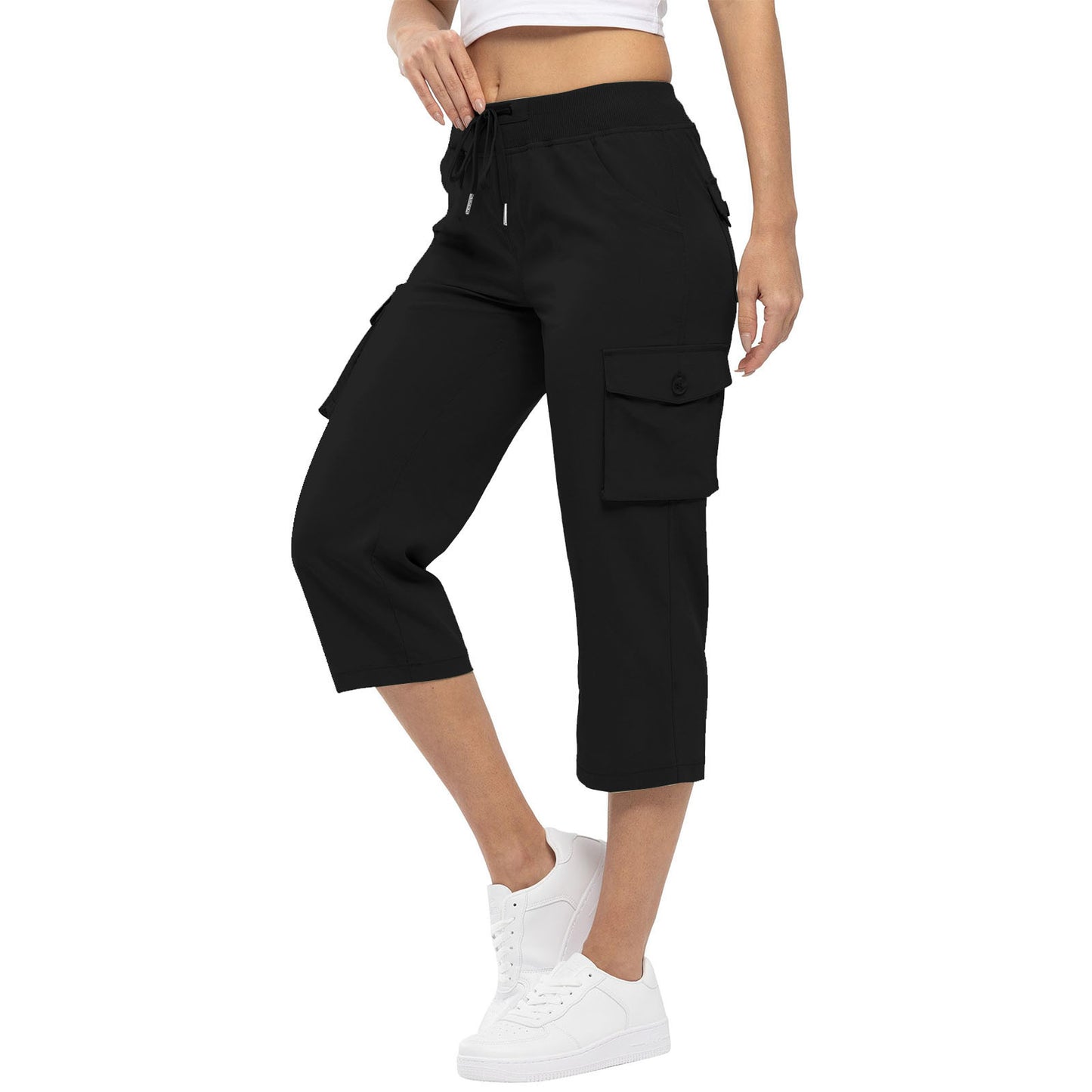 Capri Pants for Women | High-Waisted Hiking Pants with Drawstring & Pockets