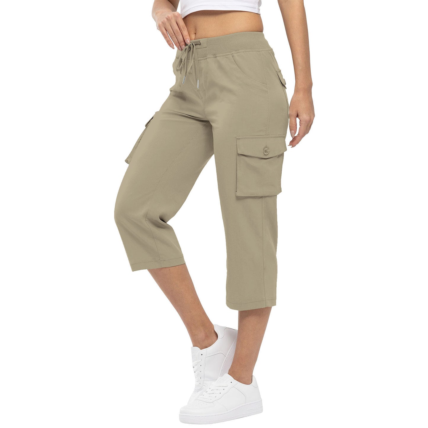 Capri Pants for Women | High-Waisted Hiking Pants with Drawstring & Pockets