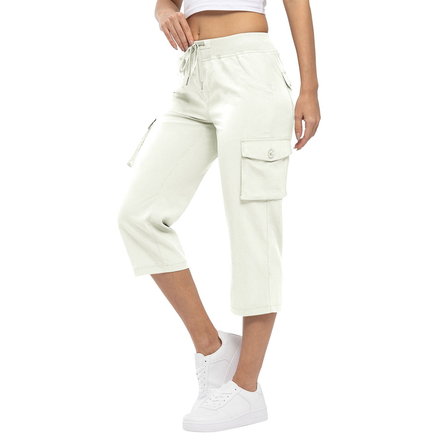 Capri Pants for Women | High-Waisted Hiking Pants with Drawstring & Pockets