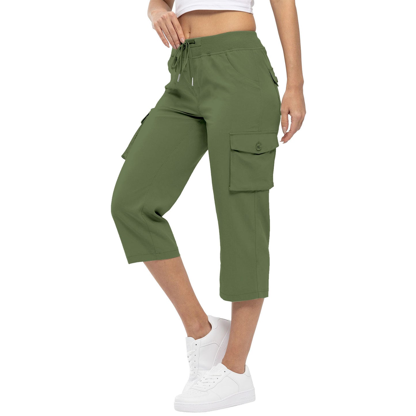 Capri Pants for Women | High-Waisted Hiking Pants with Drawstring & Pockets