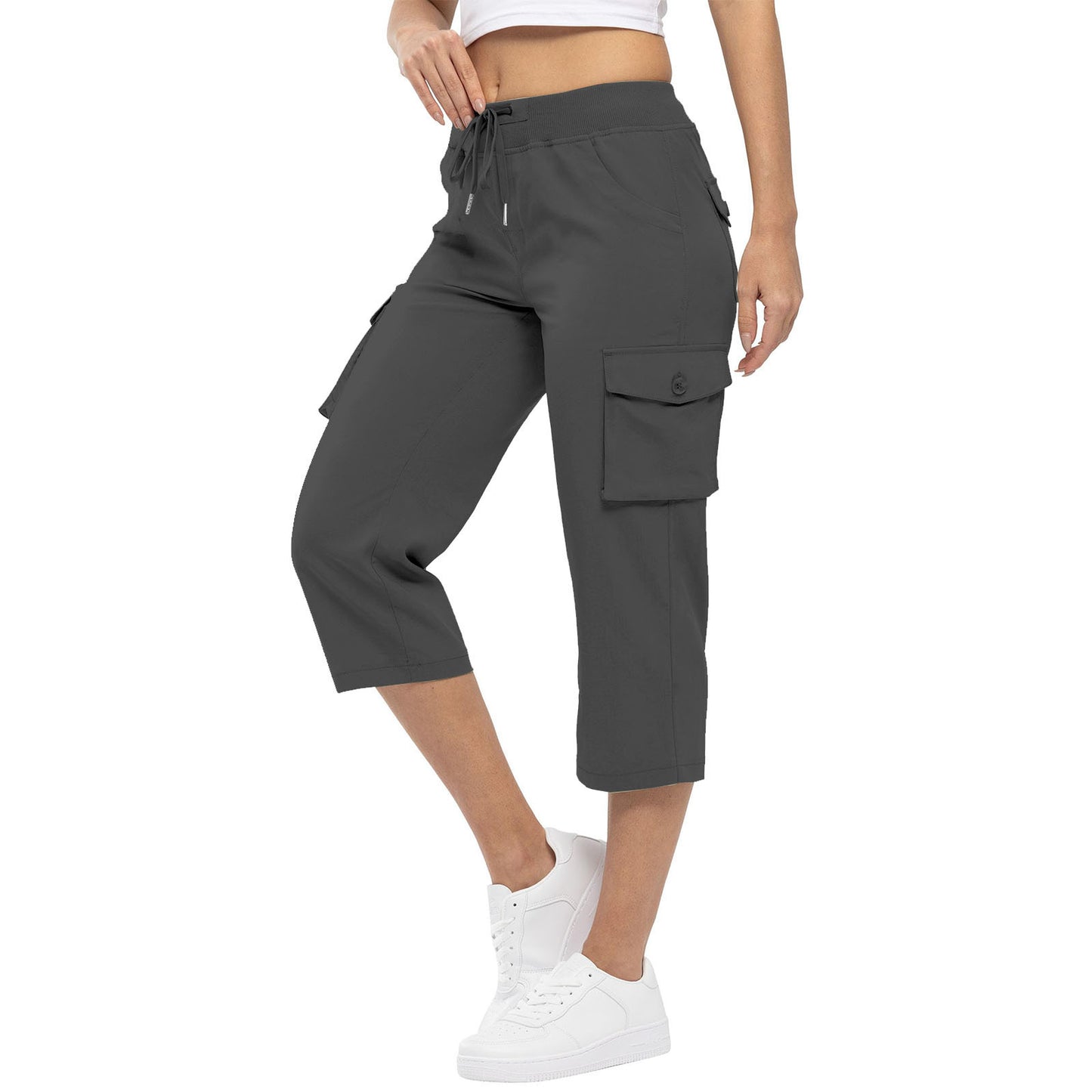 Capri Pants for Women | High-Waisted Hiking Pants with Drawstring & Pockets